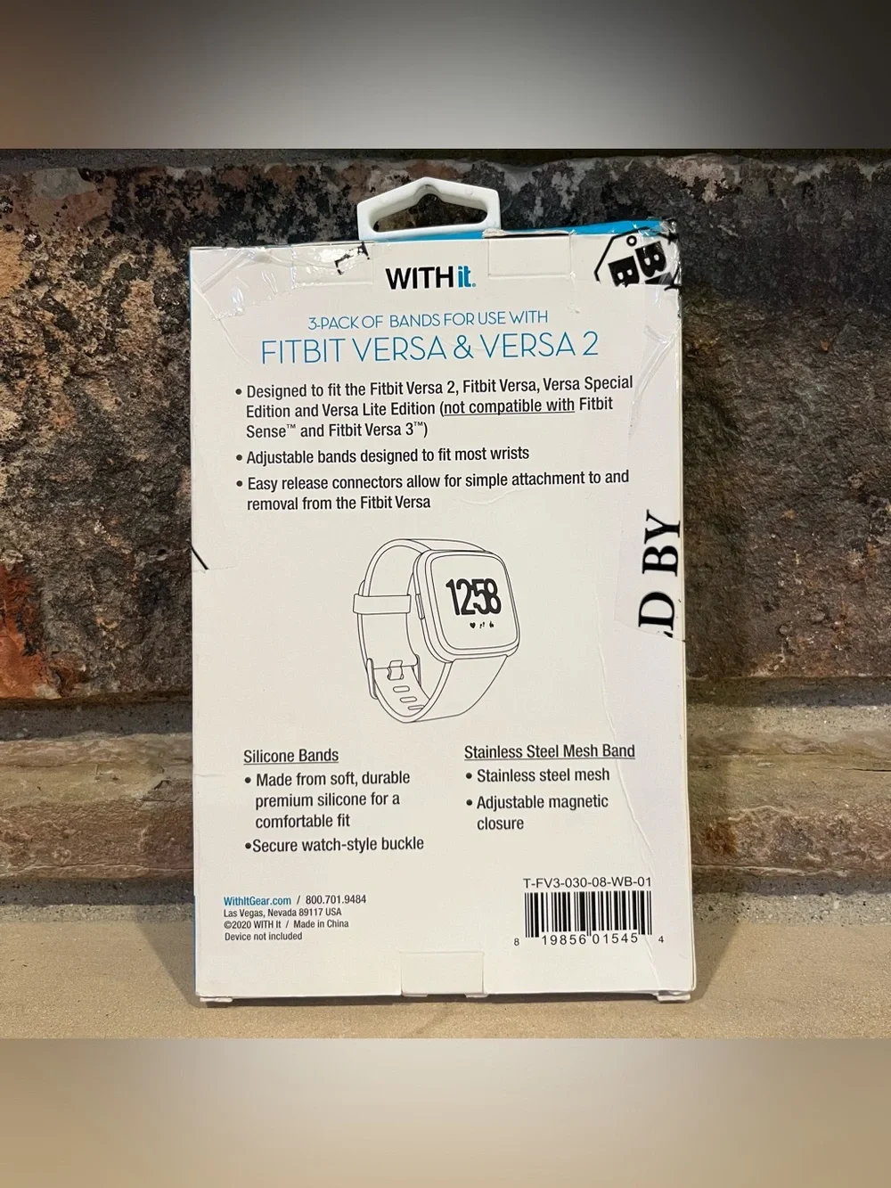 Fitbit Versa or Versa 2 Compatible 3-Pack Silicone Watch Bands from WithIt